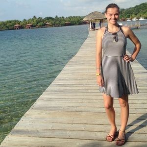 Classic Black and White Stripe Dress